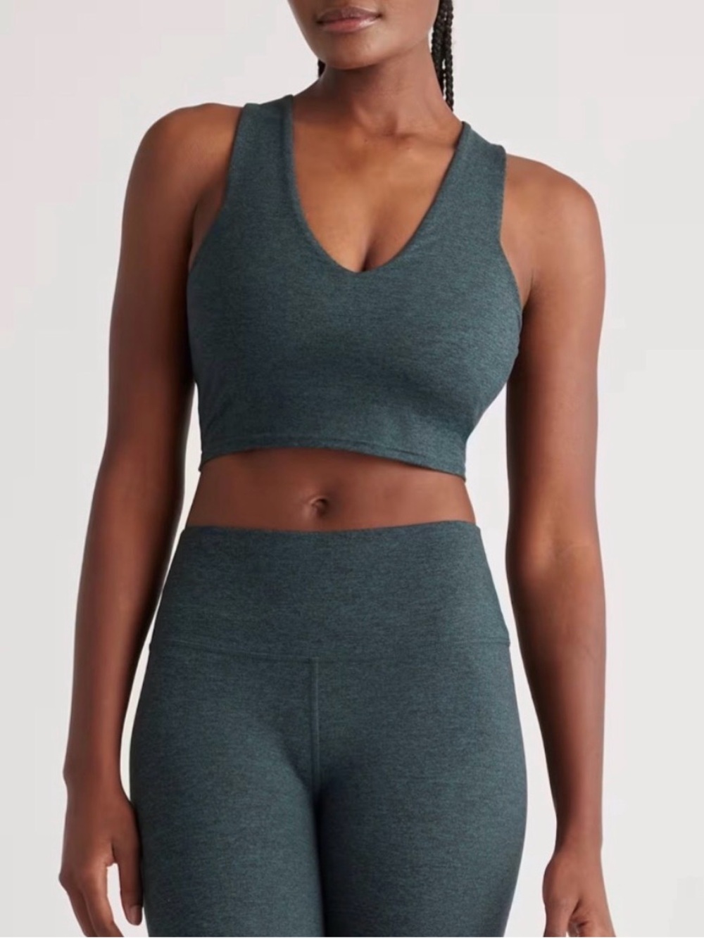 Quince Ultra-Soft V-Neck Cropped Tank/Bra